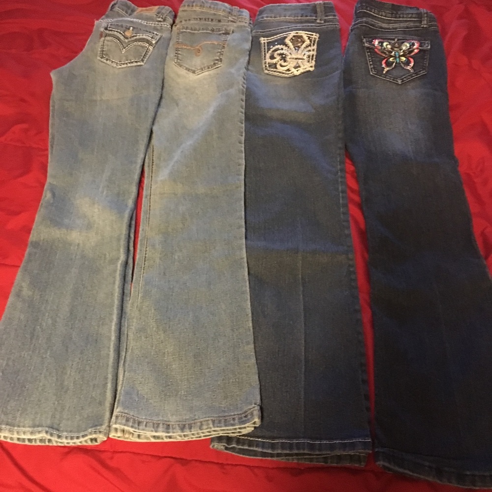 4 pair of junior size 12 regular bootcut jeans